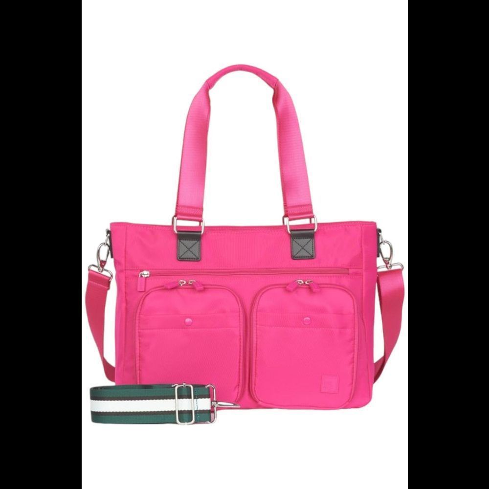 IHKWIP Cargo Catchall Tote with Two Crossbody Straps Ruby Berry